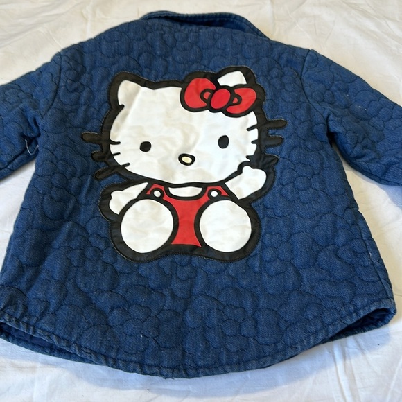 Hello Kitty Blue Quilted Jacket Snap Front Size 5/6 - Picture 8 of 8